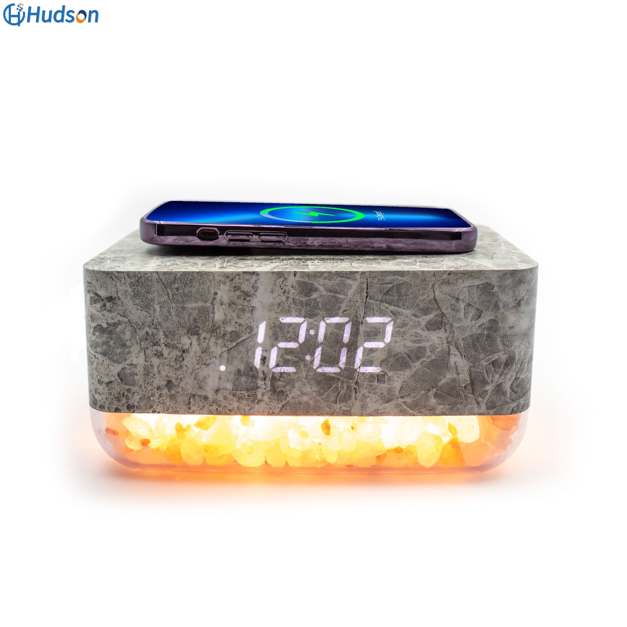 Himalayan Salt Base Sunrise Alarm Clock (Wireless charger and Bluetooth