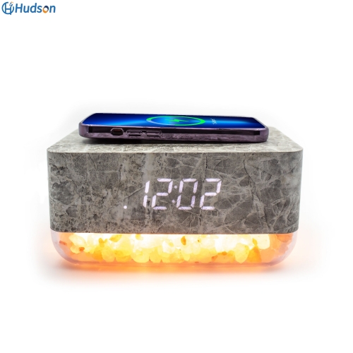 Himalayan Salt Base Sunrise Alarm Clock (Wireless charger and Bluetooth